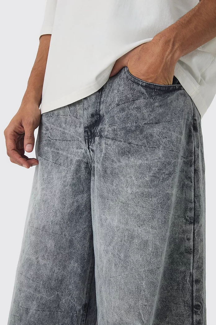 Extreme Baggy Rigid Washed Denim Jeans | boohooMAN USA Extreme Baggy Rigid Washed Denim Jeans | boohooMAN USA